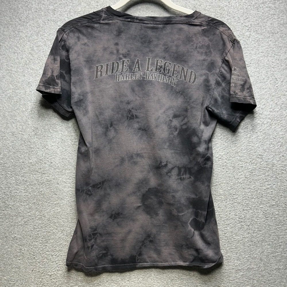 Harley Davidson Graphic T-Shirt Stan's Batavia NY Womens SM‎ Grey Tie Dye Biker - Picture 3 of 7